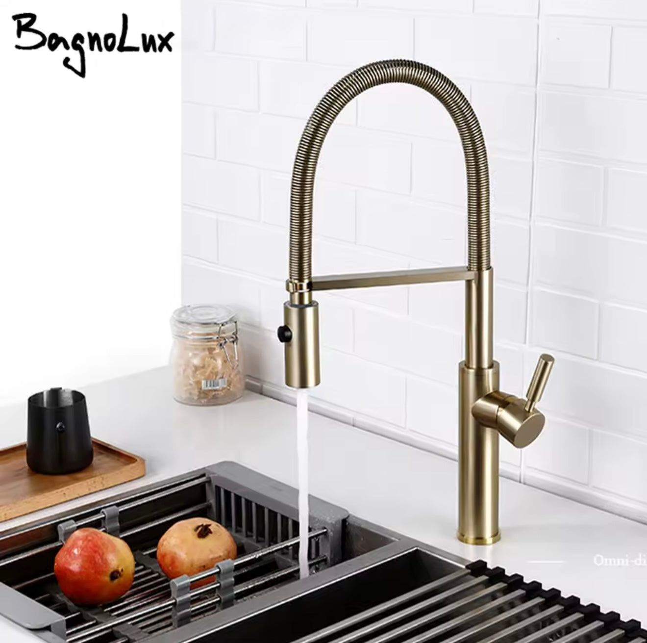 Bagnoluxe goud geborstelde keukenkraan Serial230