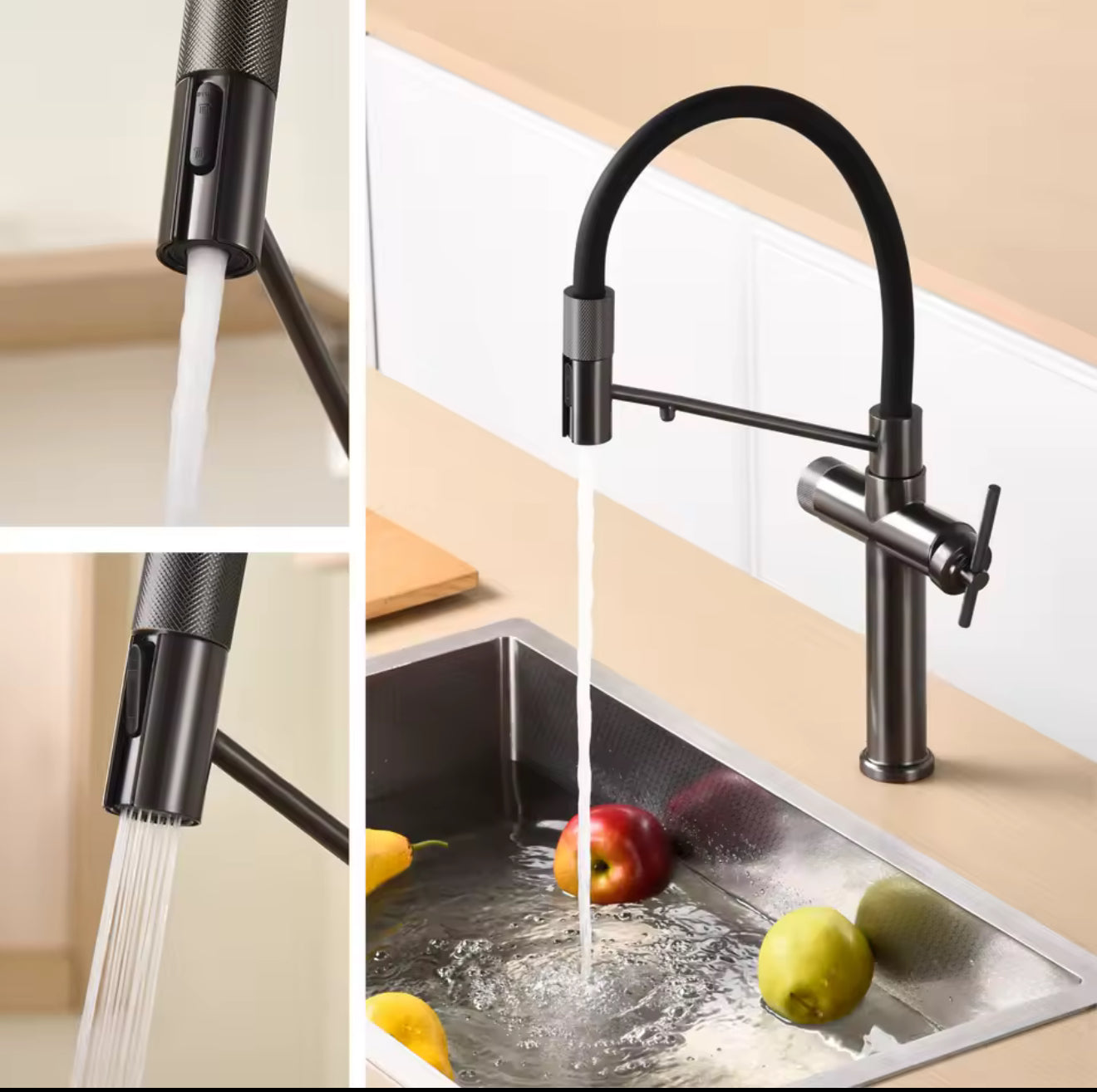 mat zwarte keuken kraan Bart Serie420