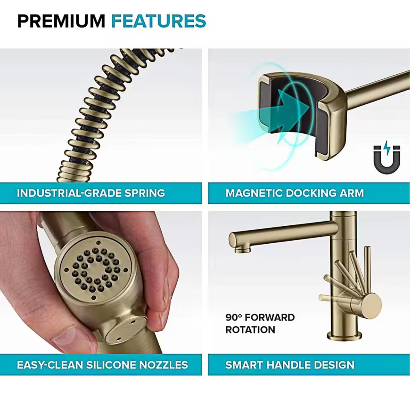 Goud - zwart keuken kraan dubbel ANTHONI Serie400