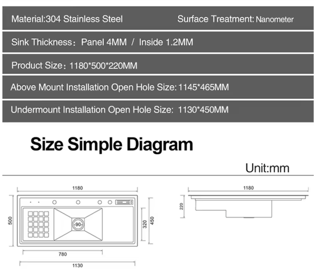 Amalia afwaskraan breed (Serie340)